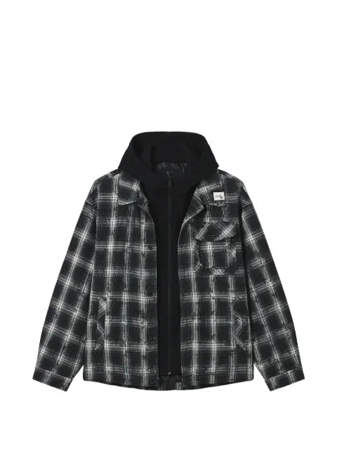 FIVE CM check hooded jacket