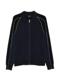 Paul Smith stripe-trim zip-up polo sweater