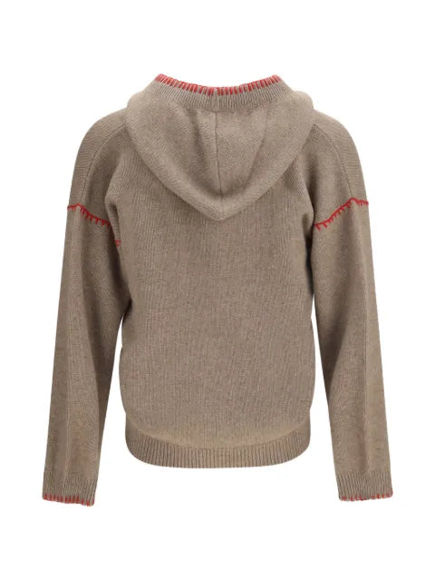 Baziszt contrast-stitch hooded sweater