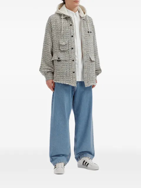 Musium Div. tweed-effect hooded jacket