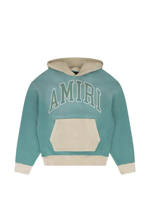 AMIRI logo-embroidered colour-block hoodie