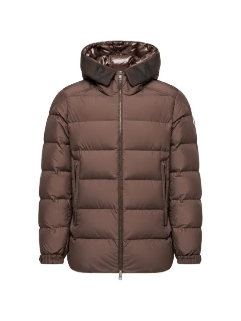 Moncler logo-print hooded puffer jacket