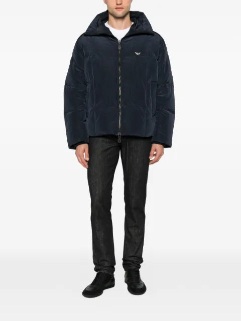 Emporio Armani logo-plaque hooded jacket