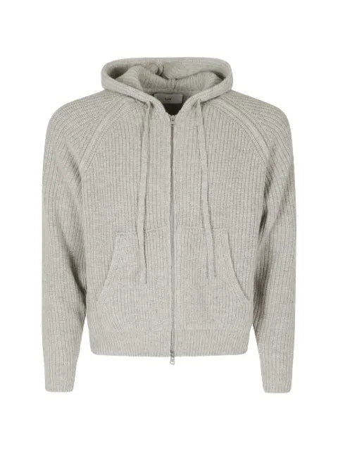 DUNST ribbed-knit zip-up cardigan