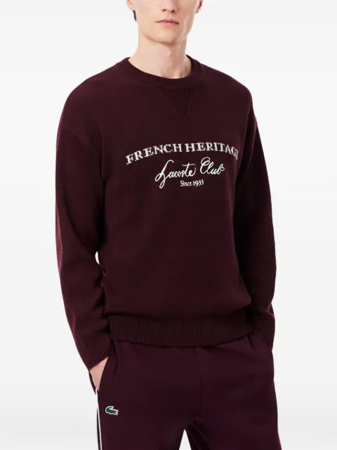 Lacoste Heritage logo-embroidered intarsia-knit sweater