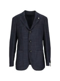 Luigi Bianchi check-pattern notched-lapel blazer