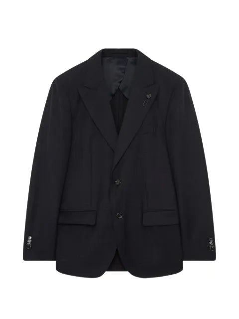 Lardini Glen-check peak-lapel blazer