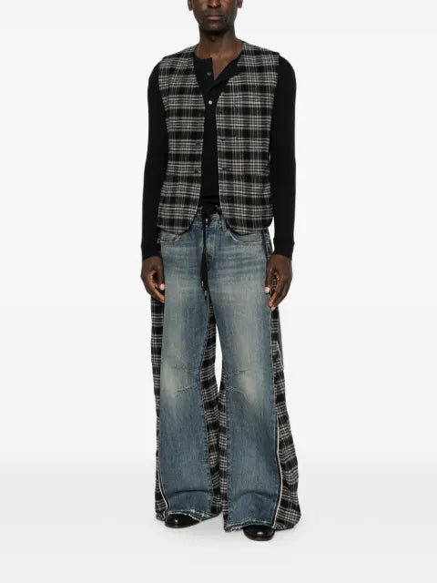 Individual Sentiments check-pattern button-up waistcoat