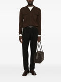 Hosio button-up chest-pocket cardigan