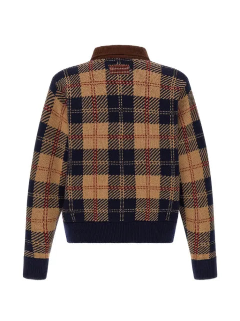 Guest In Residence Tartan corduroy-collar jacket