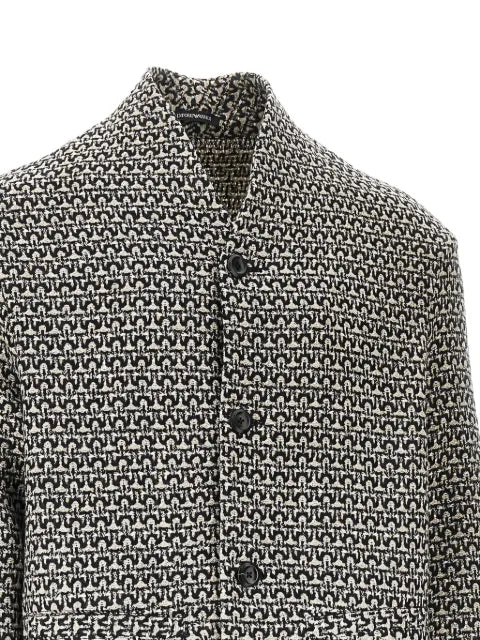 Emporio Armani virgin-wool-blend textured cardigan