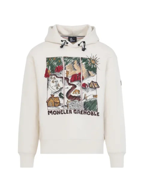 Moncler Grenoble landscape-print drawstring hoodie