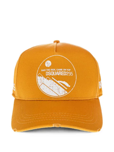 DSQUARED2 logo-print distressed baseball cap