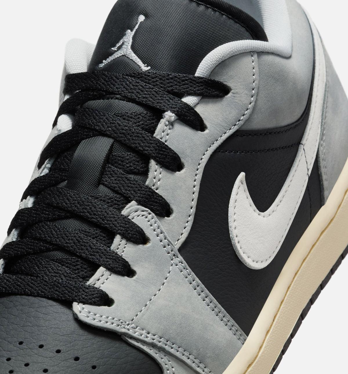 Air Jordan 1 Low SE Men's Lifestyle Sneakers - Light Smoke Grey/White/Off Noir