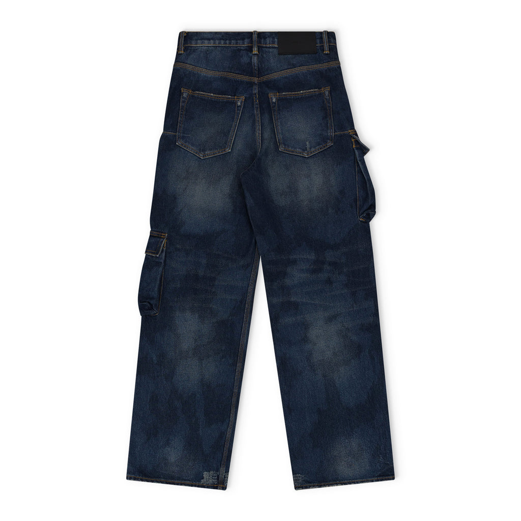 Dark Indigo Triple Pocket Cargo Jeans