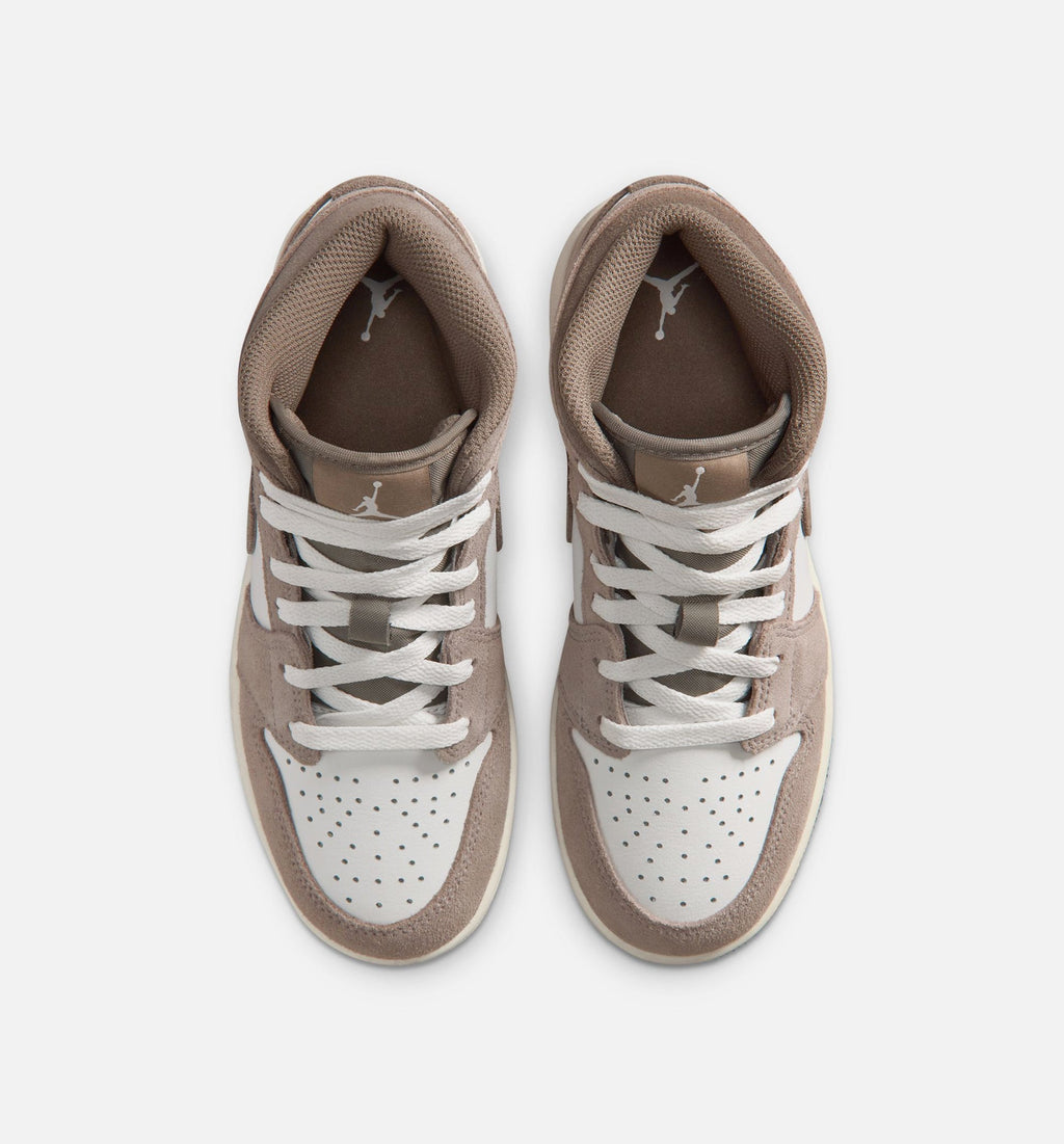 Air Jordan 1 Mid Grade School - Enigma Stone/Olive Grey/Summit White
