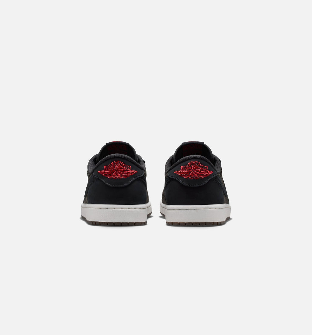 Air Jordan 1 Retro Low OG Laser Black And Varsity Red Men's Sneakers - Black / Red / White