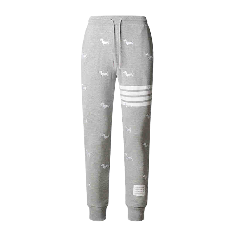 Thom Browne Style Embroidered sweatpants