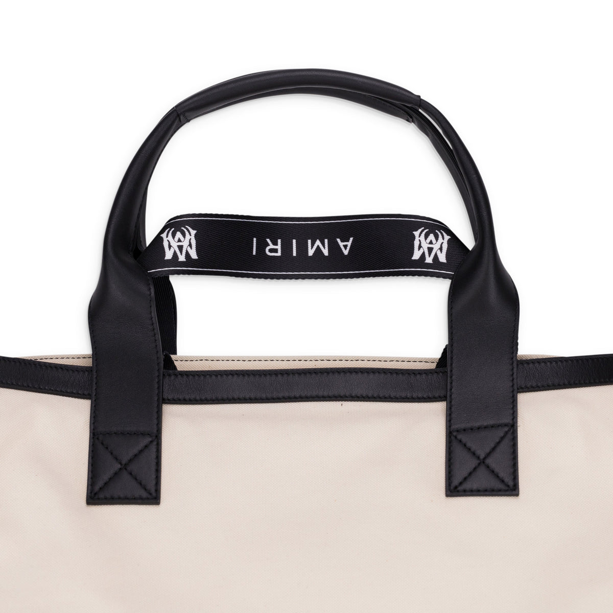 Natural/Black Canvas Embroidery Tote Bag