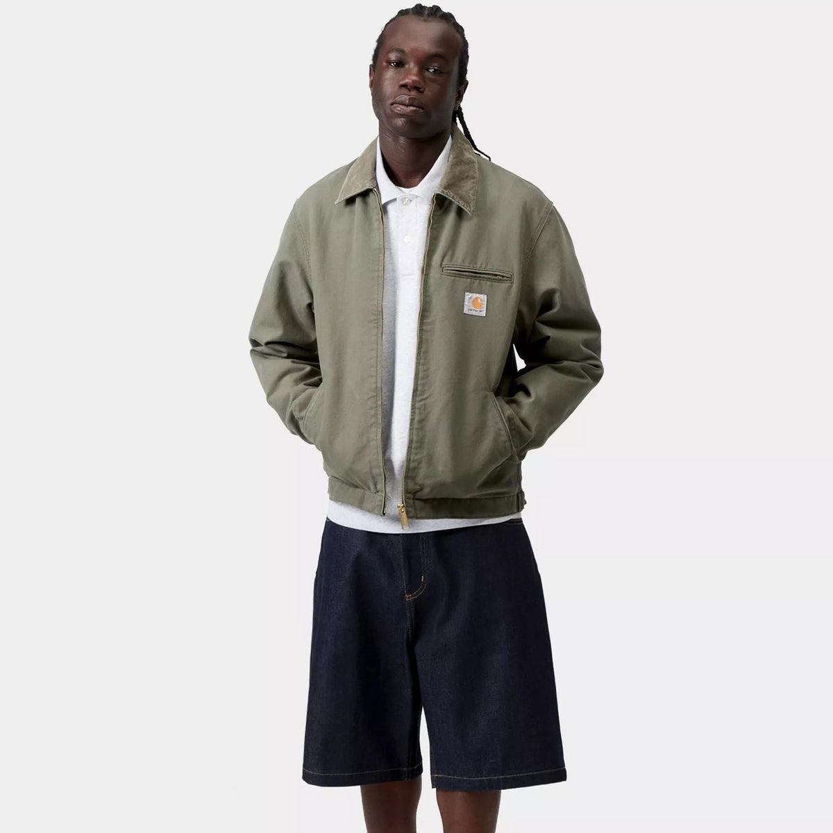 Carhartt WIP Detroit Jacket : Leaf / Leaf, Stone Canvas