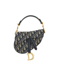 DIOR Mini Saddle Bag Blue Dior Oblique Jacquard Women