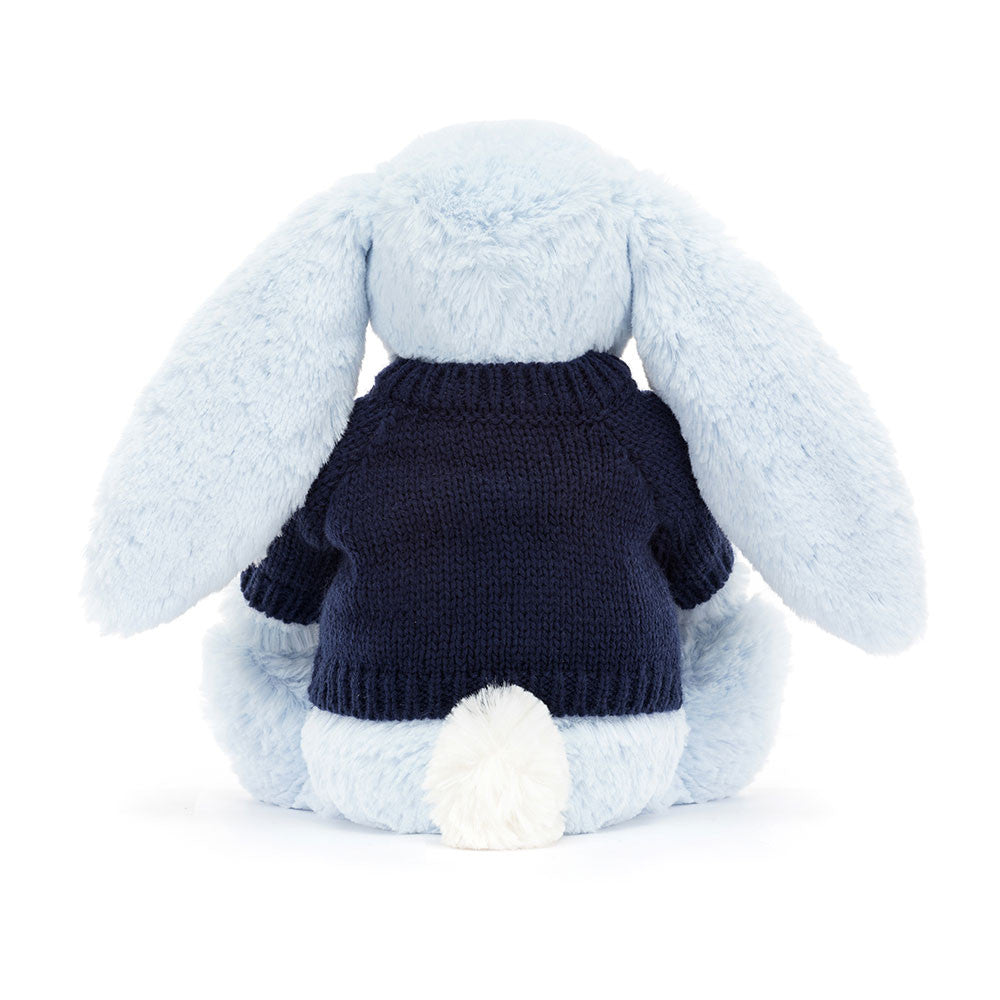 Bashful Blue Bunny with Personalized Navy Jumper