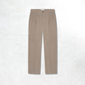 Les Deux Reece Pleated Twill Suit Pants: Walnut Brown