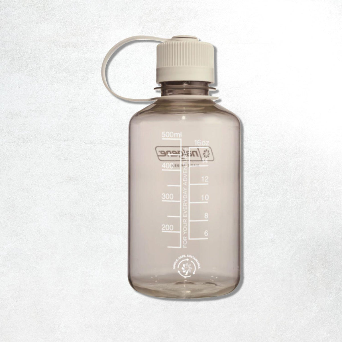 Nalgene 0.5L Narrow Mouth Tritan Sustain Water Bottle: Monochrome COTTON