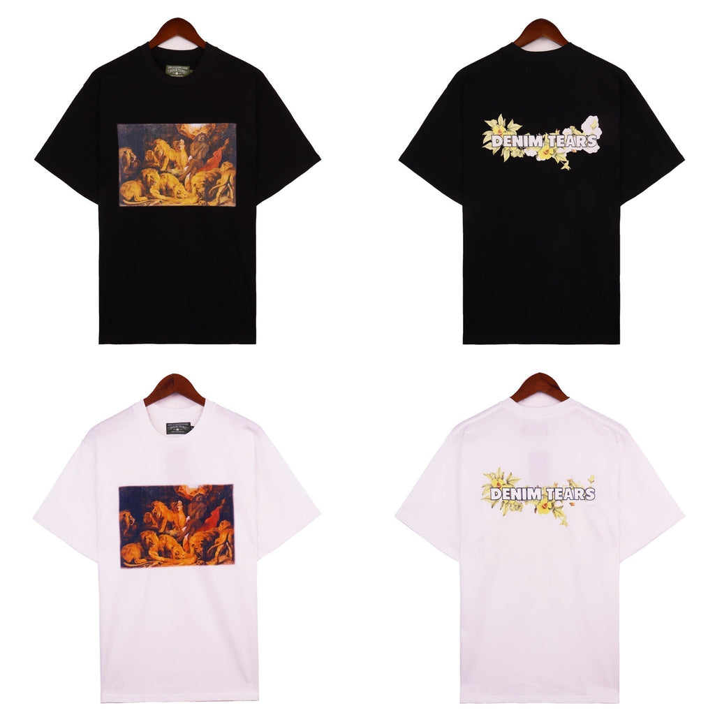 Denim Tears T-shirts Letter Portrait Short Sleeve T-Shirt