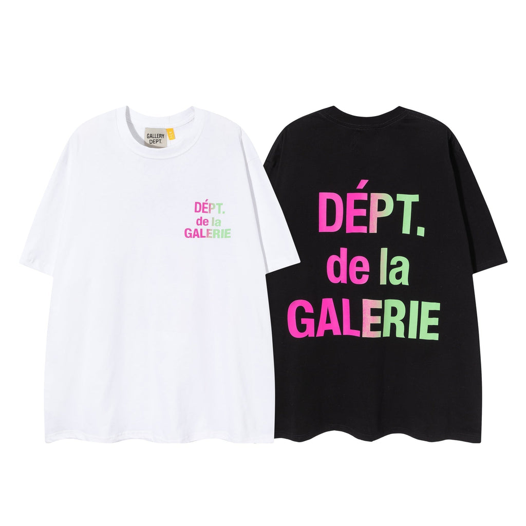 Gallery Dept T Shirts Trendy Summer High Street Star Men's Wear Gallery Dept Letter Color Matching Loose T-shirt