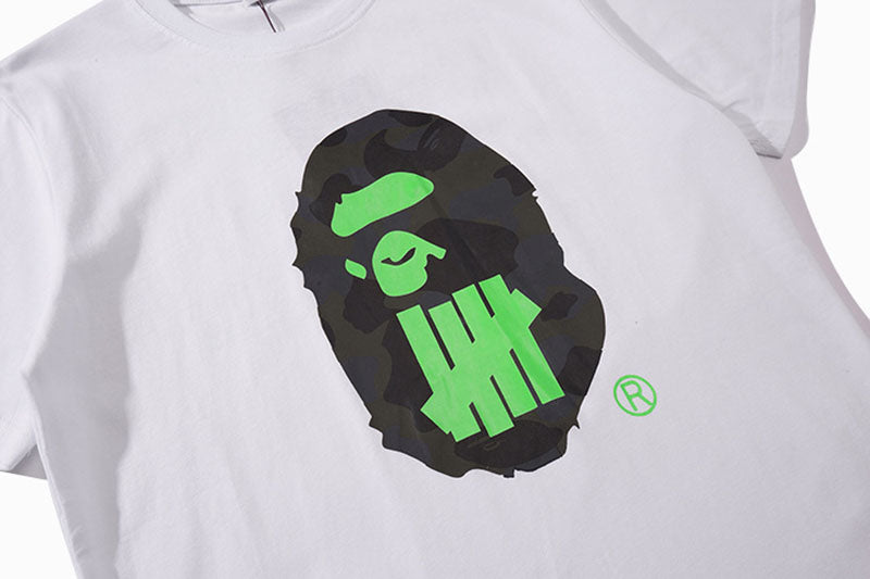 BAPE Green Block Camo Ape Head Men's T-Shirt - Black