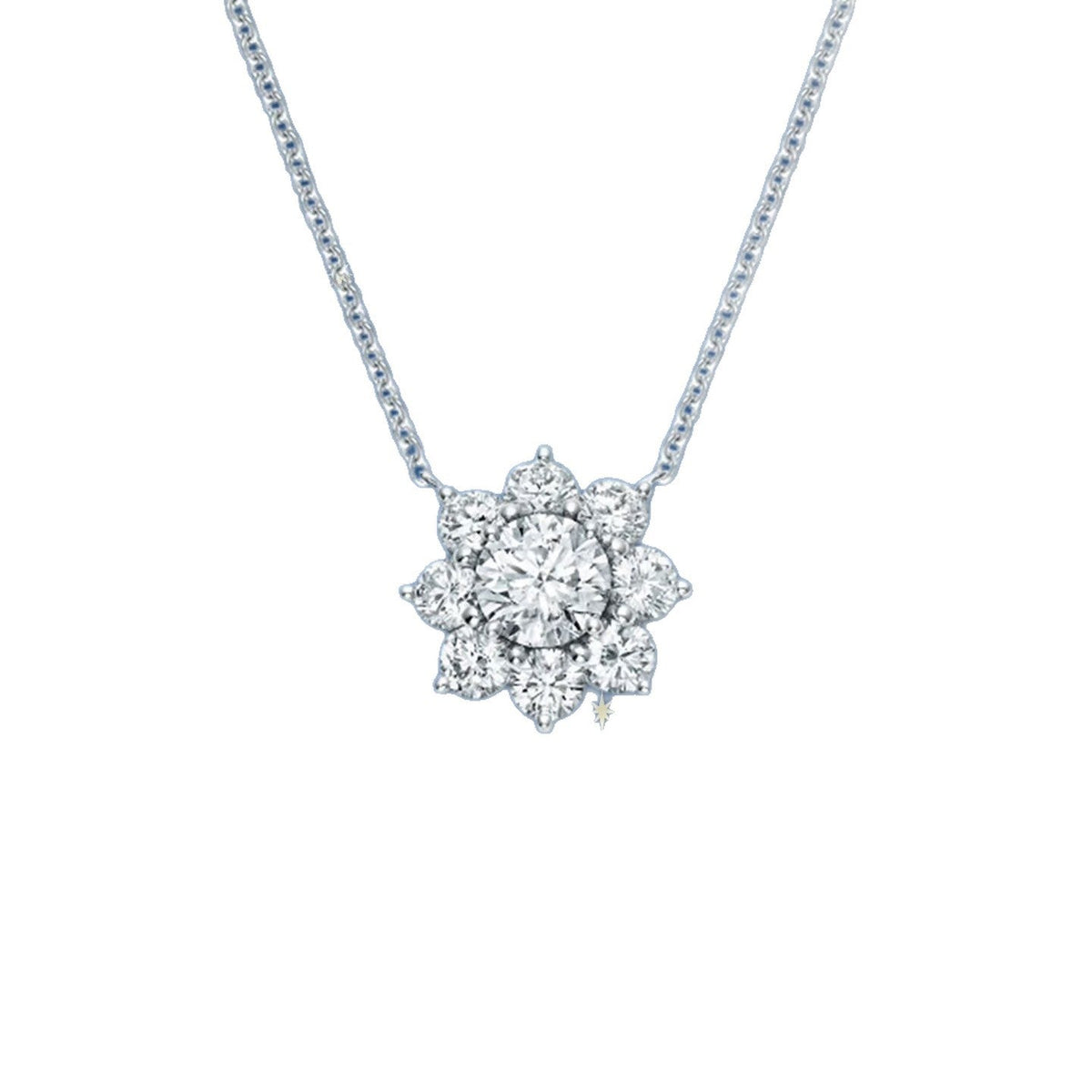 Harry Winston Style Sunflower Cubic Zirconia Necklace
