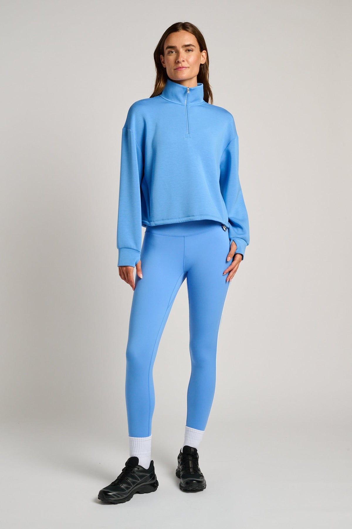 Sian Cropped Half Zip Sweat