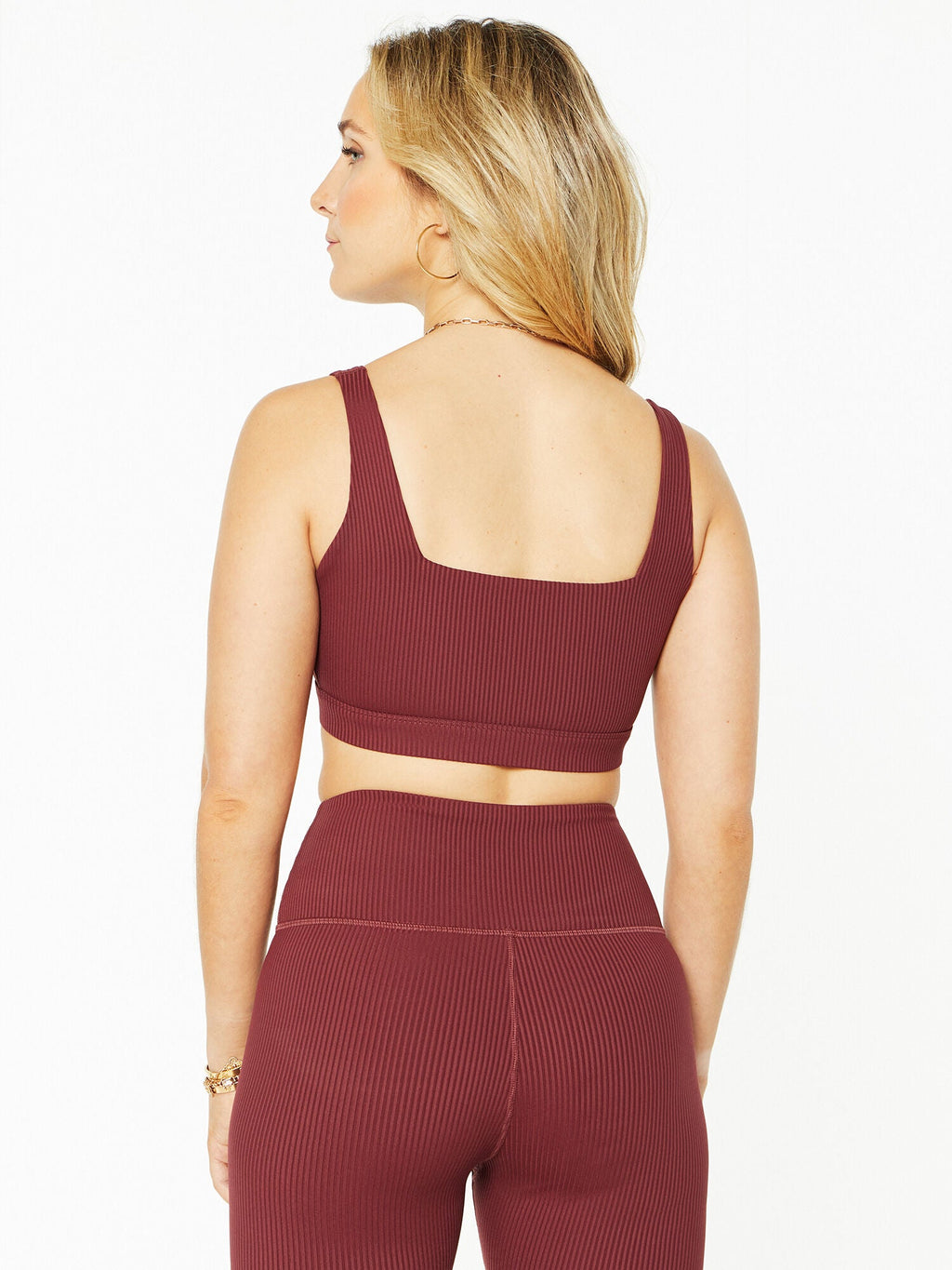 SIDEBAR RIBBED SQUARE NECK BRA