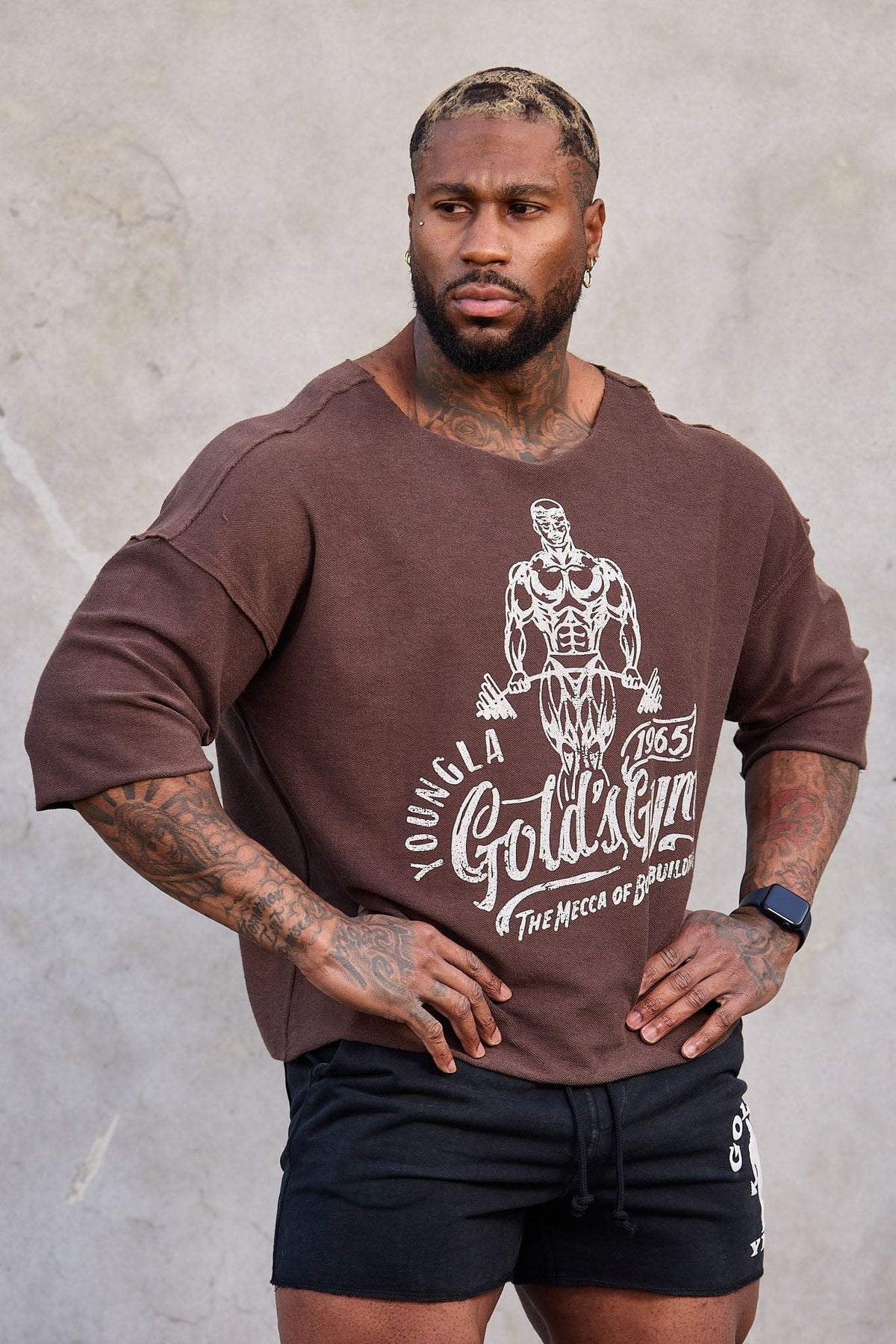5021 - Golds Gym Wide Neck Terry Tee