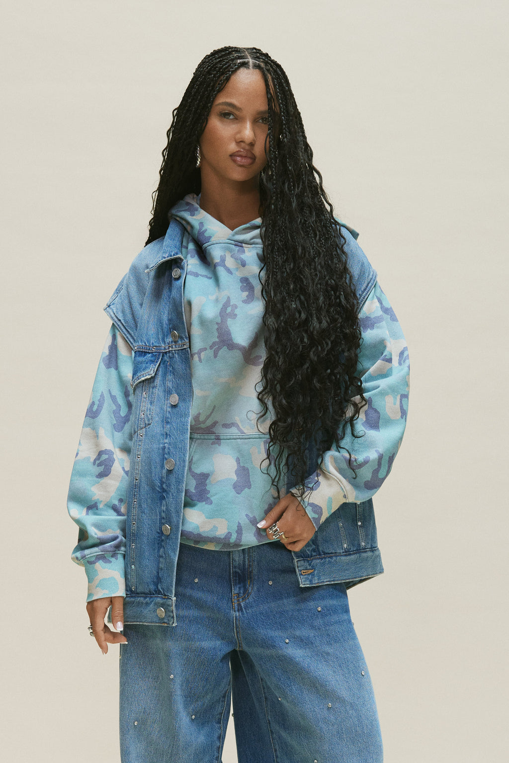 Faded Camo Pull Over Hoodie
