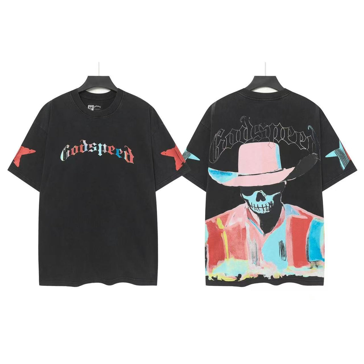 Godspeed Skull Cowboy Graphic T-Shirt