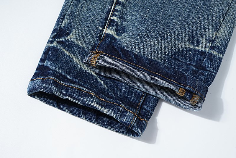 Purple Brand Washed Distressed Blue Jeans