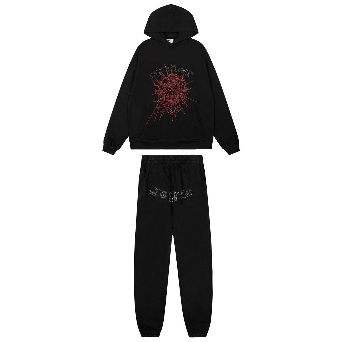 Sp5der Spider Web Graphic Hoodie & Sweatpants Set