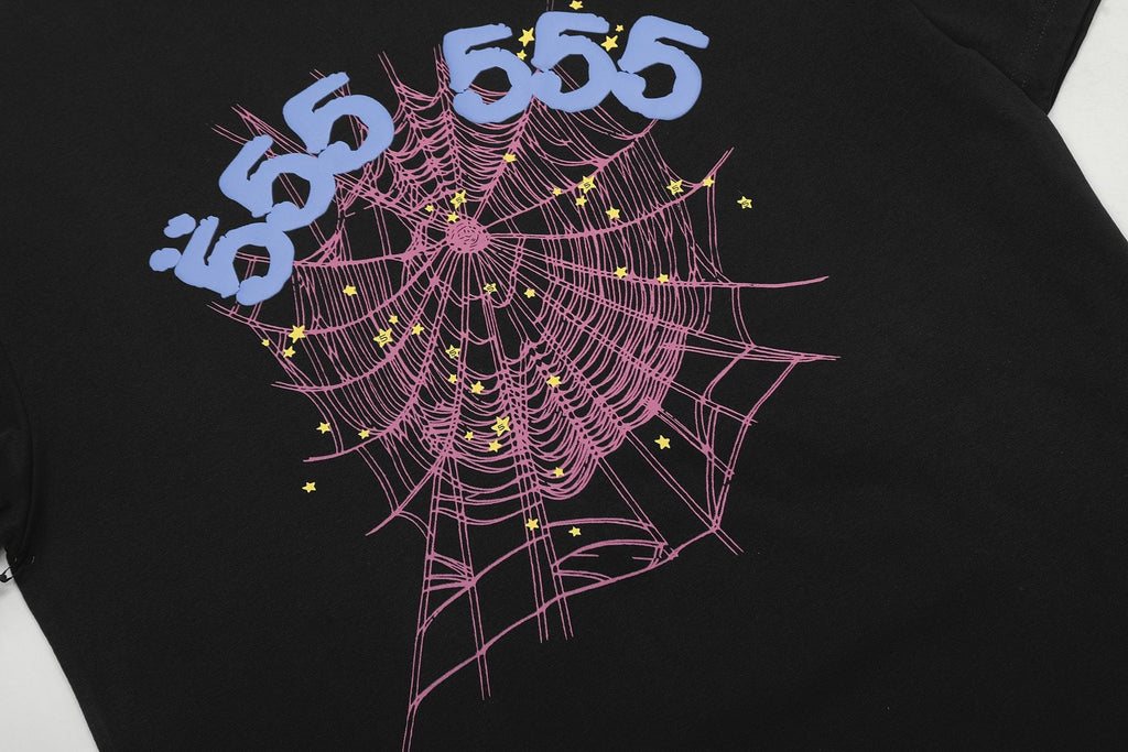 Sp5der 666 Spiderweb Graphic T-Shirt in Black
