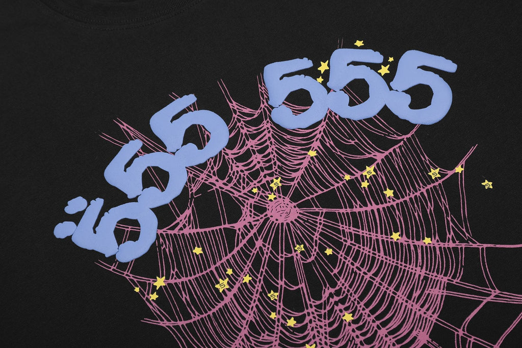 Sp5der 666 Spiderweb Graphic T-Shirt in Black
