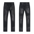 RTA Black Cross-Stud Washed Denim Jeans