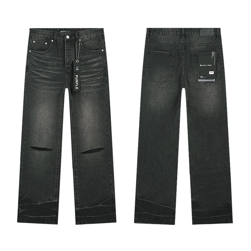 Purple Brand Black Distressed Washed Denim Jeans