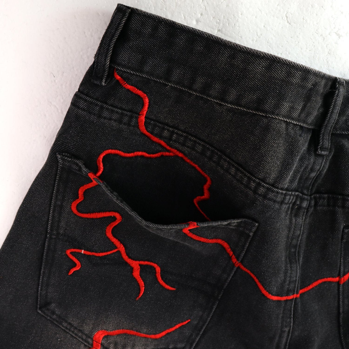 VALLEY Skittle Letter Lightning Denim Shorts