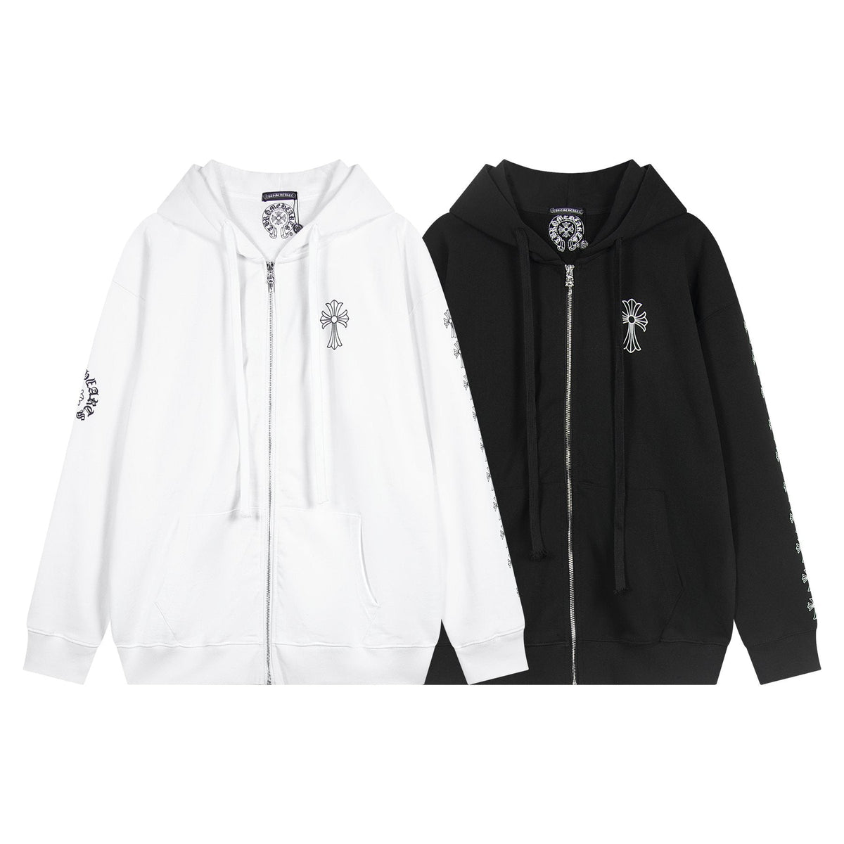 Chrome Hearts Horseshoe Cross Sanskrit Zip Hoodie