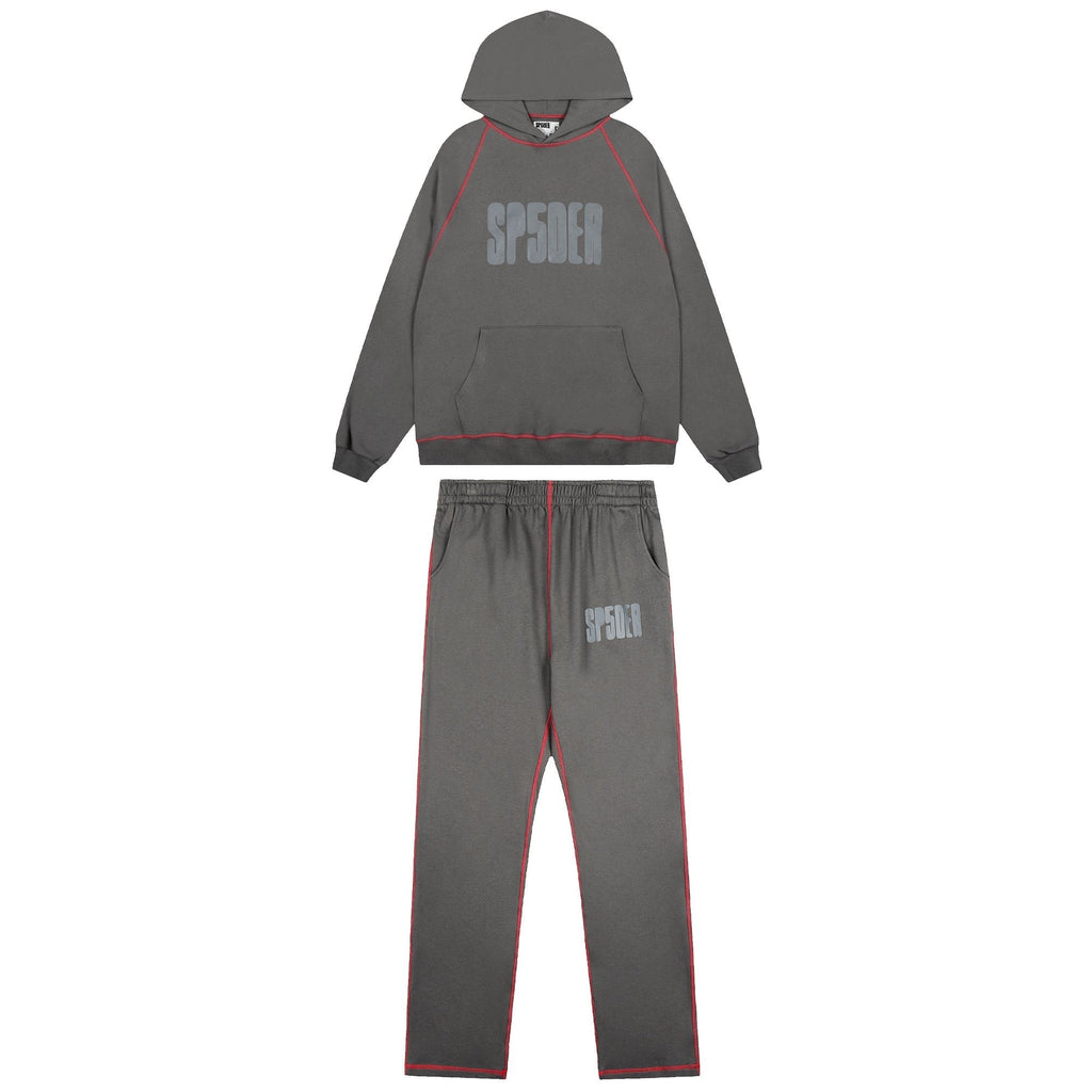 Sp5der Charcoal Gray Hoodie & Sweatpants Matching Set
