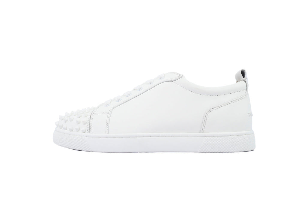 Christian Louboutin Louis Junior Spikes Flat Calf White