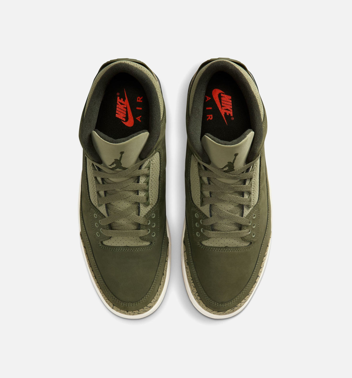Air Jordan 3 Retro Medium Olive Men's Sneakers - Medium Olive / Sequoia / Neutral Olive / Sail / Total Crimson