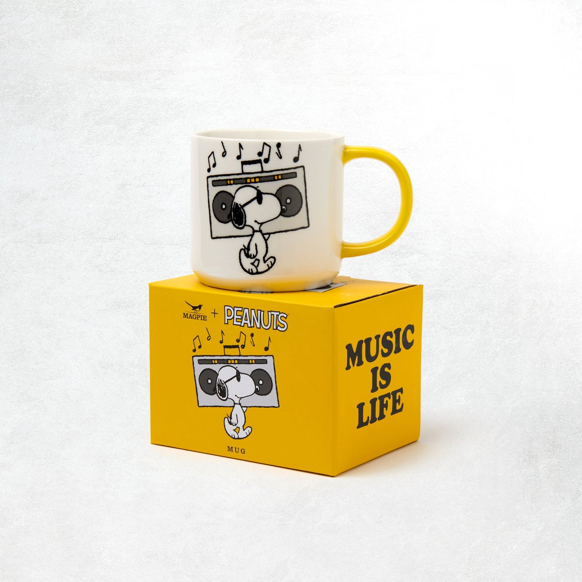 Peanuts by Magpie Mug: Music is Life Boombox
