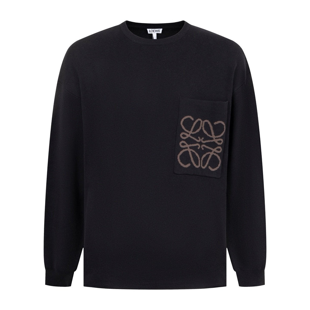 Loewe Anagram Sweater In Cotton Blend Black